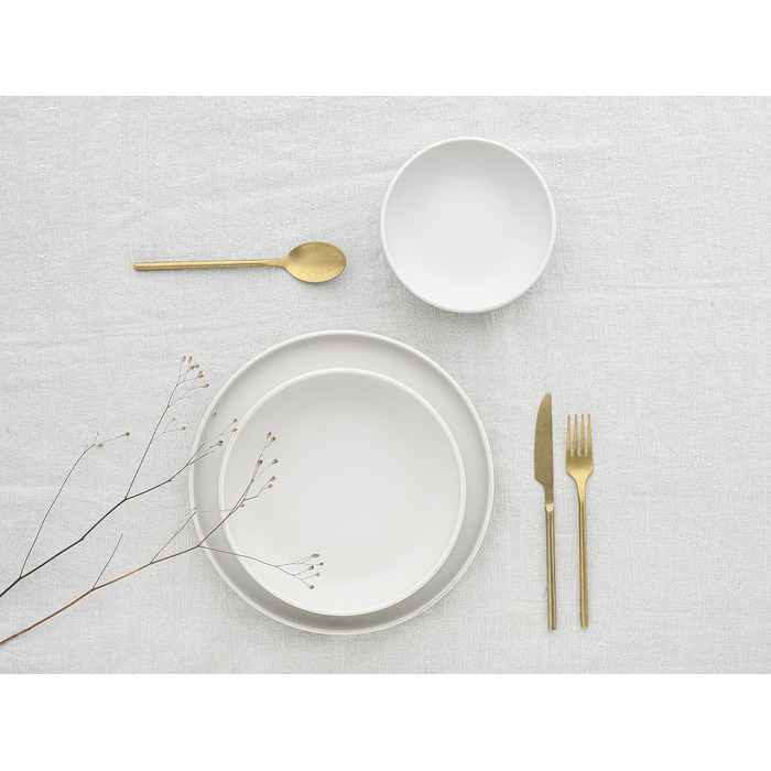 Набір посуду серії Uno з 16 предметів, комбінований сервіз керамограніту (Offwhite, посуд із 8 предметів), 22978