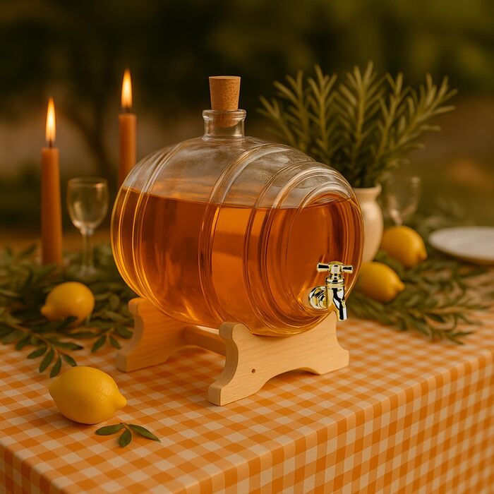 Стеклянный диспенсер бочки с краном 4 л SUPERBUTELKI.PL