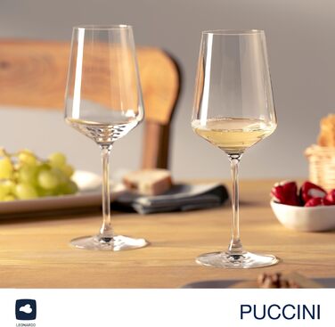 Келихи для рислінгу LEONARDO HOME PUCCINI (набір з 6 шт.) Келихи для вина, стійкі до подряпин (400 мл) Можна мити в посудомийній машині та довговічні Вічні келихи для білого вина Сучасний дизайн Келих для рислінгу Puccini 069540 6 келихів (келих для рислі