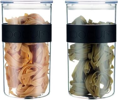Набір із 2 банок 2 л з кришками, прозорий пластик Presso Bodum
