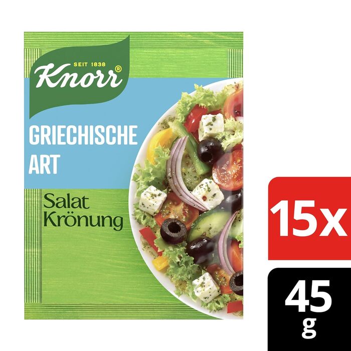 Заправка для салату Knorr у грецькому стилі для смачної заправки для салату з натуральними інгредієнтами* 15 шт. 52 мл