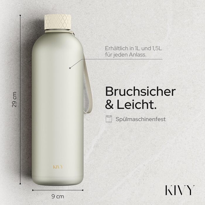 Бутылка для воды 1,5 л тритановая, белое-золото. KIVY