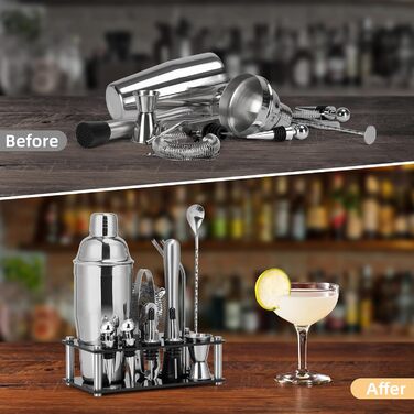 Набор для коктейлей из нержавеющей стали 15 предметов Cinnani