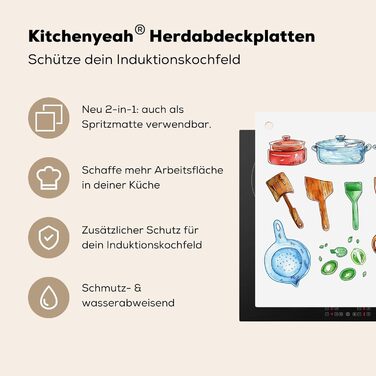 Фартух для плити, кухонний фартух, вініл, 78x52 см, декор для кухні, облицювання стіни, кришка для плити - сіро-чорна (кухня - креслення, 52Д x 65Ш см)