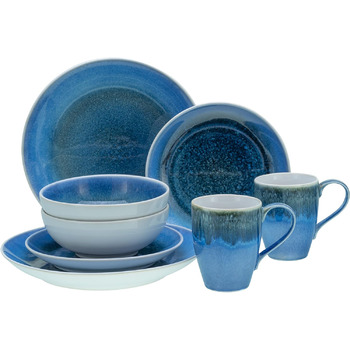 Набор посуды Caldera серии, комбинированный сервиз 8 предметов (синий), 25863