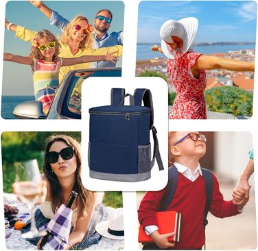 Дорожній холодильник, герметичний рюкзак-холодильник утеплений, скриня з льодом, туристичний аксесуар, велика місткість, термосумка для напоїв, пива, напоїв, синій