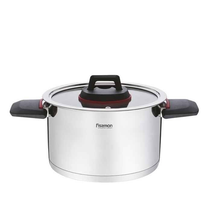 Каструля Fissman зі скляною кришкою PAULINE 2,5 л нержавіюча сталь (5228)
