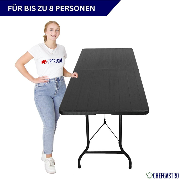 Складаний фуршетний стіл 180 x 74 х 74 см CHEFGASTRO