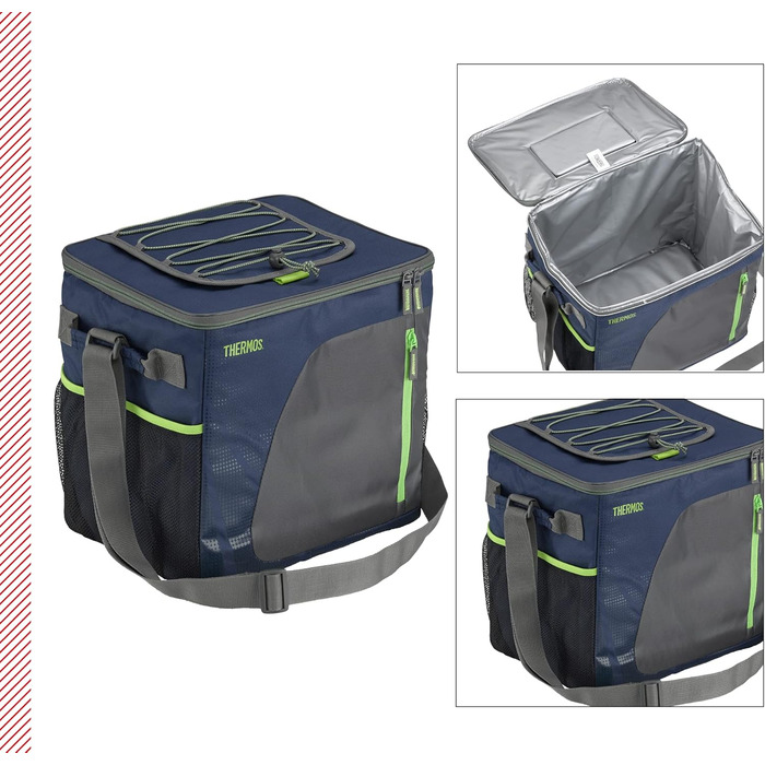 Термос Radiance 30 л, синій, сумка-холодильник з поліестеру, термосумка, сумка для кемпінгу та обіду, складна, сумка для покупок в машині, яку можна прати, з сітками для перенесення, без BPA 30 л