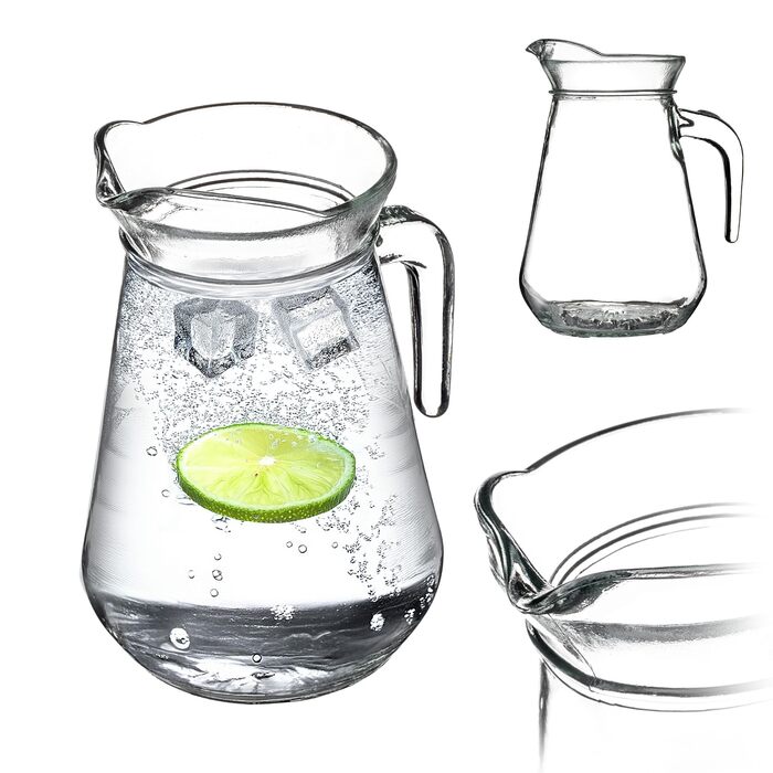 Скляний глечик з носиком та зручною ручкою 1,3 л KADAX