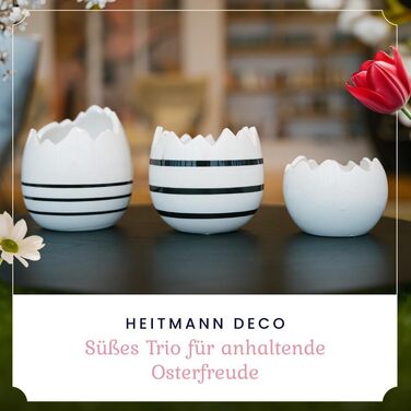 Набір декоративних елементів Heitmann керамічні великодні прикраси під порцеляну, для встановлення, білі, приблизно 12,5 x 10,5 x 8 см (яєчна шкаралупа)