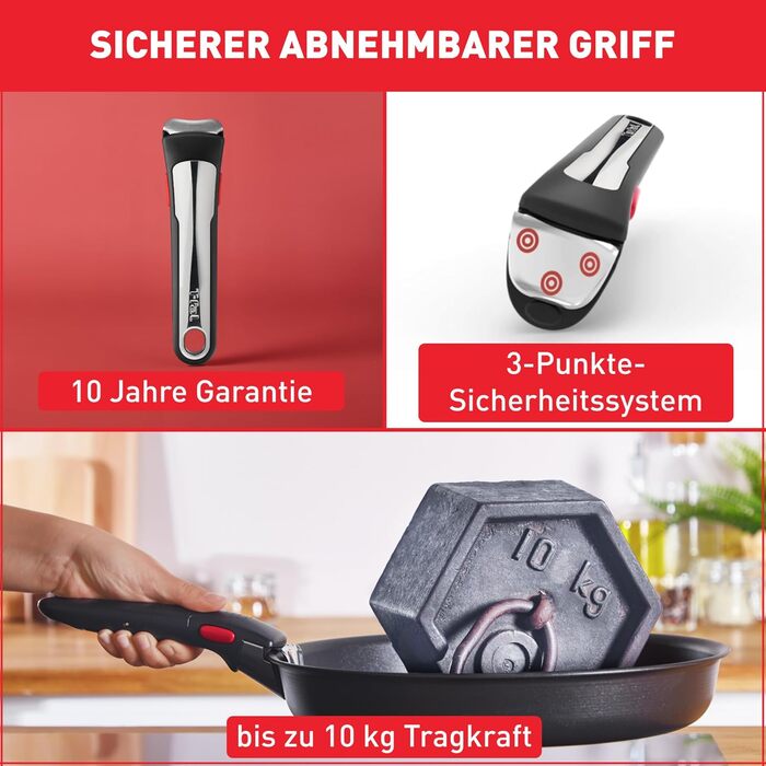 Набір посуду для індукційного приготування Tefal Ingenio Preference On з 15 предметів зі знімною ручкою, що штабелюється, економить місце, з антипригарним покриттям, простий у використанні та чищенні, набір посуду для індукційного приготування L97495 (наб