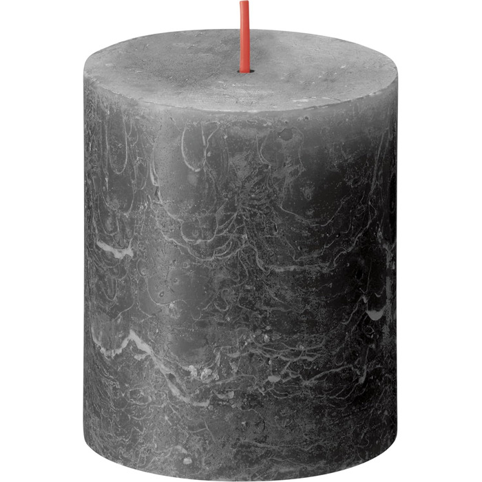 Свічки Bolsius Rustic Pillar - Оливково-зелені - Набір з 4 шт. - Декоративні побутові свічки - Час горіння 60 годин - Без запаху - Натуральний рослинний віск - Без пальмової олії - Оливково-зелені (8 x 7 см, Антрацит)