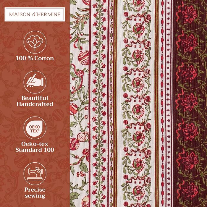 Бавовняні килимки для серветок, набір з 4 шт. , декоративні килимки для серветок, пасхальні килимки, що миються, для свят, вечерь, весни, літа (33 см x 48 см) (13 - Reveillon Au Jardin), 39Hermine 100