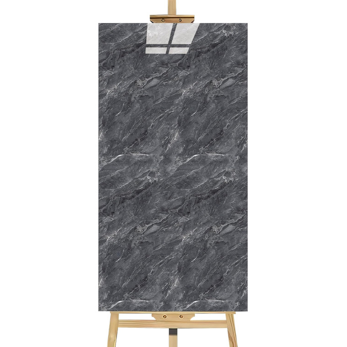 Клейка плитка, мармуровий дизайн, 10 шт. - 60 см x 30 см, 3D наклейки на плитку, самоклеючі, кухонний фартух (темно-сірий)