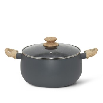 Каструля Fissman LANA 24x12 см / 5,6 л зі скляною кришкою алюміній з антипригарним покриттям (14499)