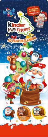 Адвент-календар 2025 із 27 шоколадними делікатесами, 164 г Mini Friends Kinder