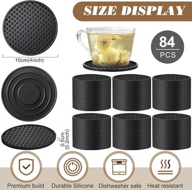 Силіконові підставки для напоїв 84 шт Eccliy