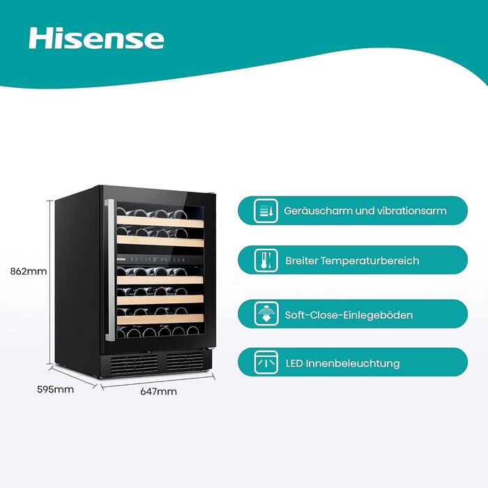 Винний холодильник до 46 пляшок Hisense