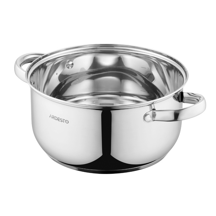 ARDESTO Gemini Gourmet Pot, стеклянная крышка, 3,8 л, нержавеющая сталь