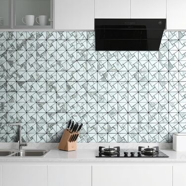 Мідний плитковий фартух DICOFUN, що самоклеїться, нержавіюча сталь, для кухні, металевий, фартух для плити, 0 листів (10, білий мармур та скло)