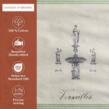 Серветки Maison d&39Hermine зі 100 бавовни, набір з 4 шт. , декоративні серветки, пасхальні серветки, які можна прати, для свят, вечерь, весни, літа (33 см x 48 см) (016 - Jardin du Roy)