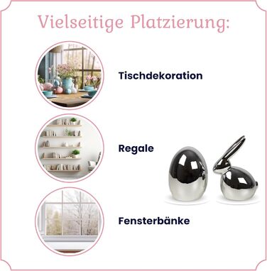 Набір декоративних елементів Heitmann керамічна пасхальна прикраса під порцеляну, для встановлення, біла, приблизно 12,5 x 10,5 x 8 см (яйце та кролик)