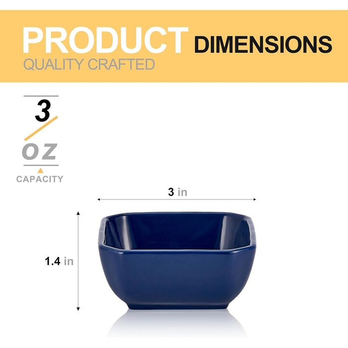 Набор из 6 керамических мисок для соусов 0,09 л, синий Swuut