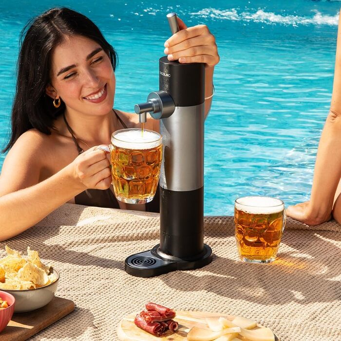 Портативный диспенсер для пива из банок и бутылок, работающий от батареек AA 1,5 В, с контролем пены, 2 режимами, легкой очисткой и компактным дизайном, 500