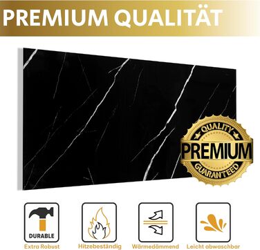 Стінові панелі AS Country Stone під мармур 60x120 см ПВХ-облицювання стіни з пластикових панелей для кухні, ванної кімнати тощо Панель кухонного фартуха (, чорний)