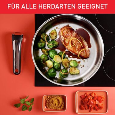 Набір посуду для індукційного приготування Tefal Ingenio Preference On з 15 предметів зі знімною ручкою, що штабелюється, економить місце, з антипригарним покриттям, простий у використанні та чищенні, L97495 Набір посуду для каструль та сковорідок (Набір 