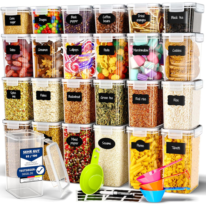 Набор из 24 контейнеров для хранения, прозрачный/белый Deco haus