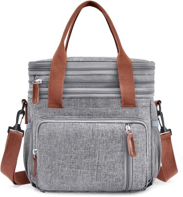 Преміальна ізольована сумка-холодильник, тканина Оксфорд з регульованими ремінцями, двошарова термосумка для кемпінгу на свіжому повітрі, сіра