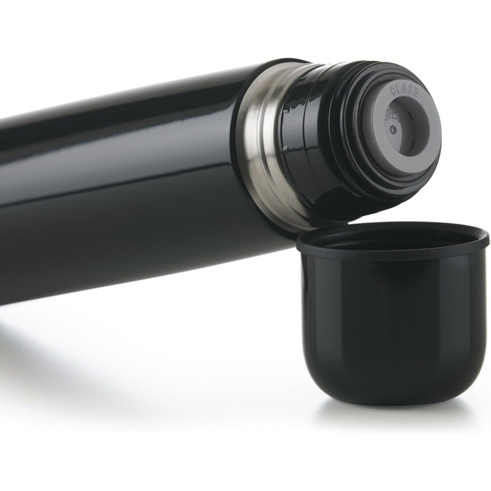 Термос Blumtal Eifel з нержавіючої сталі 500 мл - герметичний термос з чашкою для пиття в дорозі, ізолює гарячі напої, темно-зелений (350 мл, чорний)