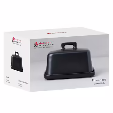 Масленка с крышкой Maxwell & Williams EPICURIOUS black, фарфор, 17 х 12 х 11 см, 850 мл