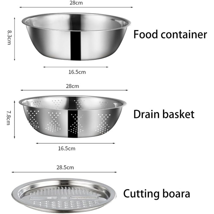 Мультифункціональна миска з нержавіючої сталі 3-в-1 HADAVAKA