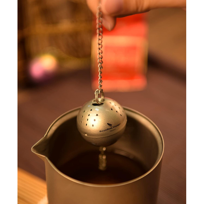 Титановый завариватель для чайных шариков для россыпного чая 3,5 см. серый iBasingo