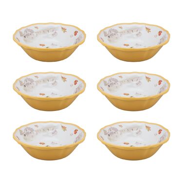 Набір меламінових мисок UP ware, миски у формі квітки для пасти, рису, супу та салату, без BPA, придатні для миття в посудомийній машині, ударостійкі, сині, 17,8 см, 6 предметів (гарбузовий сезон)