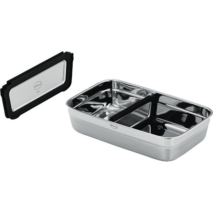 Контейнер для хранения 1 л прямоугольный с разделителем и бамбуковой крышкой FLEXX 2GO Rosle