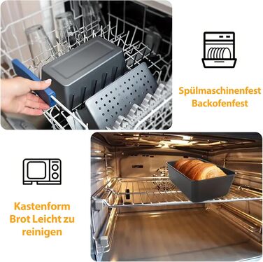 Форма для випікання хліба сталева зі знімною решіткою, чорна