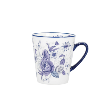 Кружка для чая London Pottery BLUE ROSE, керамика, миндальная слоновая кость/синий, 300 мл