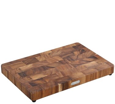Обробний блок Zassenhaus виготовлений з екологічно чистої деревини акації в темно-коричневому кольорі, розміри 45 см х 30 см х 4,5 см, 055481
