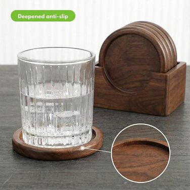 Набір підставок під склянки з горіхового дерева 6 шт OFFASST