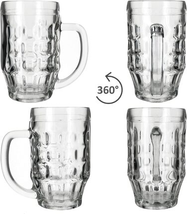 Набір із 12 класичних скляних пивних кухлів 500 мл MamboCat