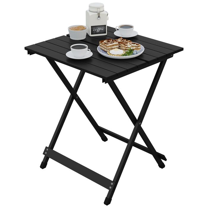 Складаний алюмінієвий стіл  для кемпінгу чорний WOLTU