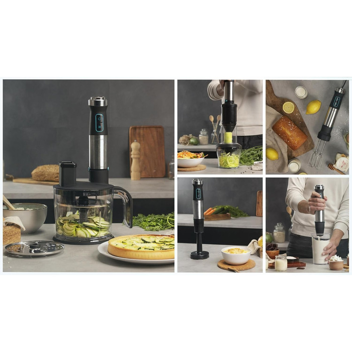 Ручний блендер 1500 Вт Power TitanBlack 1500 XL з аксесуарами, набір 7 предметів TotalMix Cecotec