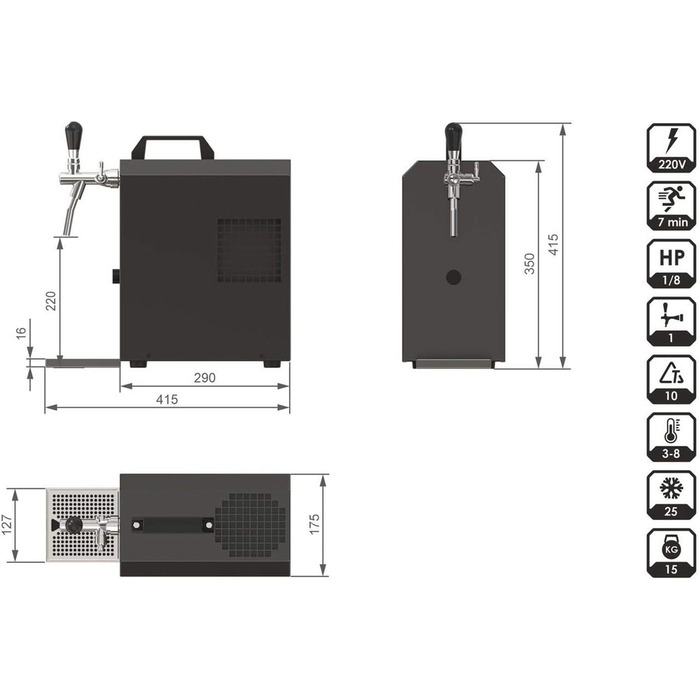 Повний комплект для розливу пива до 35 л ich-zapfe.de