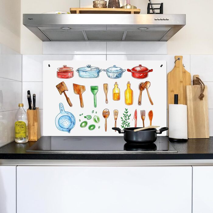 Фартух для плити, кухонний фартух, вініл, 78x52 см, декор для кухні, облицювання стіни, кришка плити - сіро-чорна (кухня - креслення, 52,7Д x 91,6Ш см)