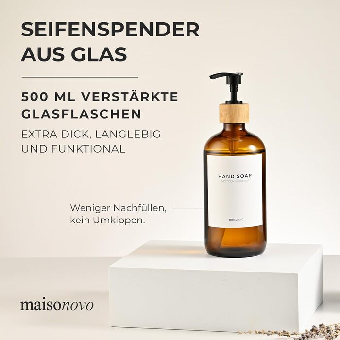 Диспенсер для мила 500 мл, коричневе скло MaisoNovo