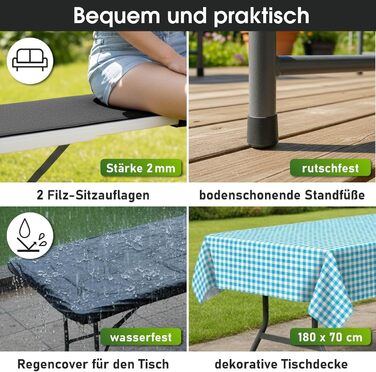 Комплект із 3 предметів стіла та лавок білий BRAST